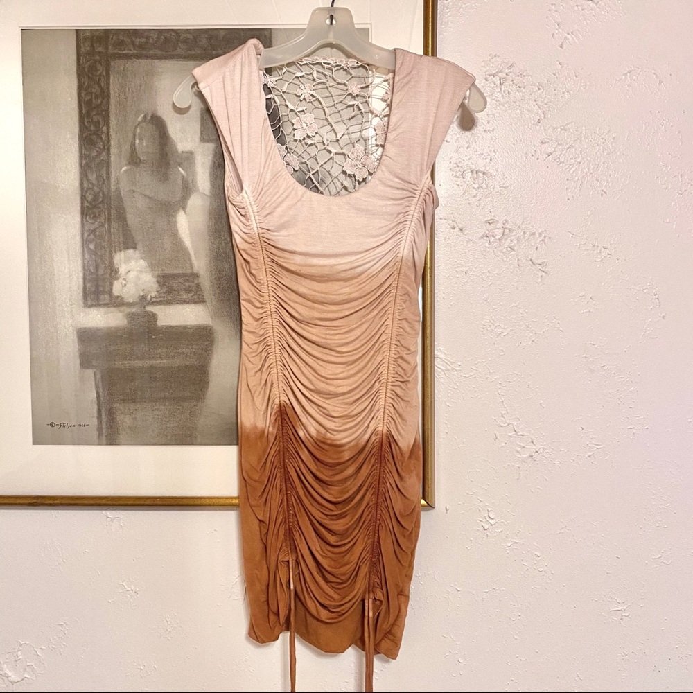 Dip Dye Crochet Mini Dress by Sky